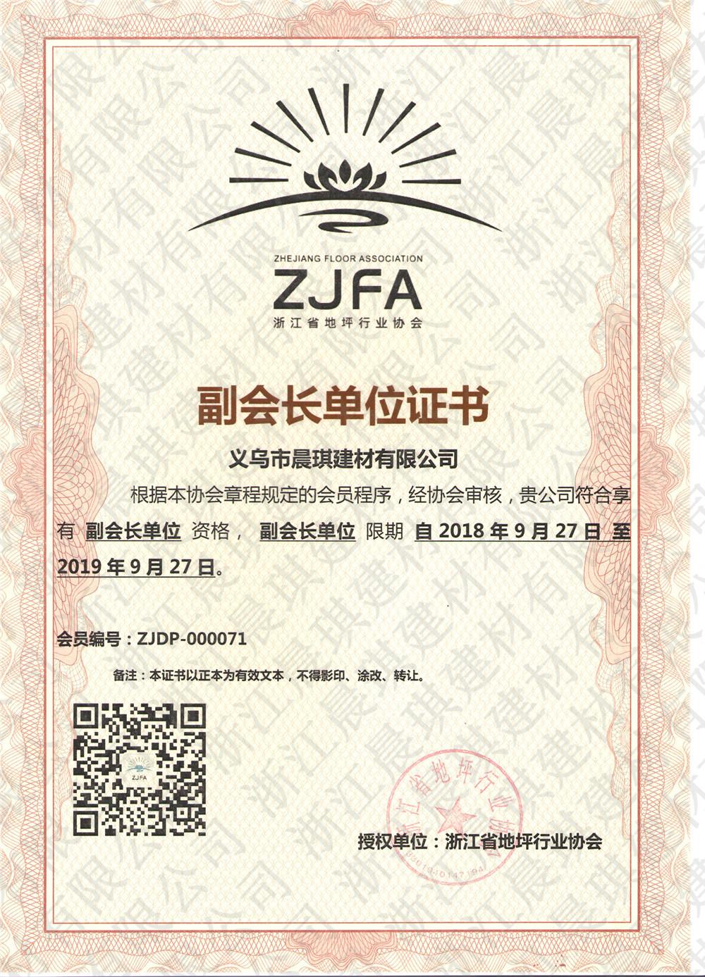 副會(huì)長證書
